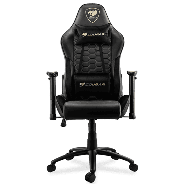 Cougar OutRider Royal Comfort Gaming Chair, Class 4 Gas Lift Cylinder, 2 Direction Adjustable Armrest, Breathable PVC Leather, 120Kg Weight Limit, Adjustable Design - Black