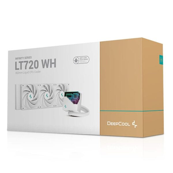 DeepCool LT720 Liquid CPU Cooler, 360mm Radiator, 3x FK120 Fans, 500-2250 RPM Fan Speed, 85.85 CFM Airflow, 3100 RPM Pump Speed, ARGB LED Lights,Fluid Dynamic Bearing, White