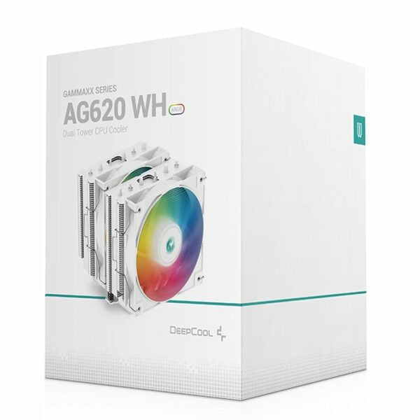 DeepCool AG620 WH ARGB dual-tower 120mm CPU cooler, White