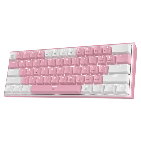 Redragon Fizz RGB, wired keyboard,red switch, 61 Keys, White/Pink