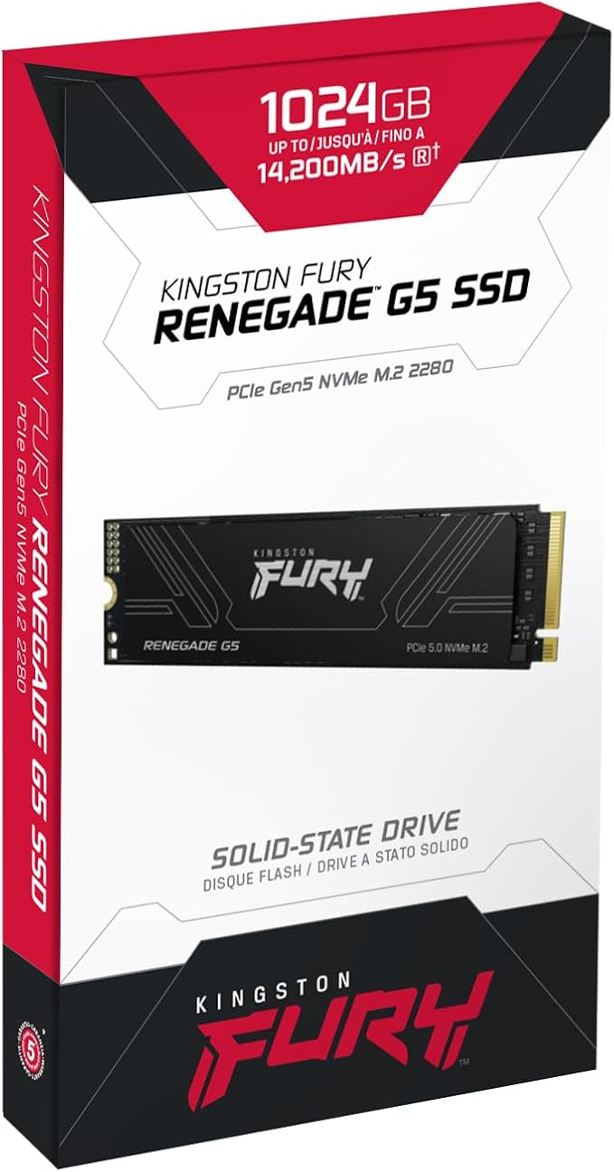 Kingston FURY Renegade G5 8TB PCIe 5.0 NVMe M.2 SSD – Ultra High-Speed Gaming Storage