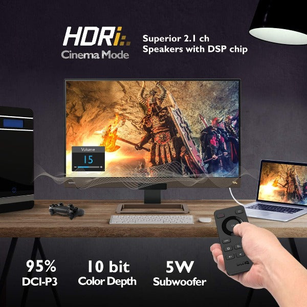 BenQ EX2780Q 27" QHD 2560 x 1440 5ms 144Hz 2xHDMI, DisplayPort USB Type-C AMD FreeSync Built-in Speakers LED Backlit IPS Gaming Monitor