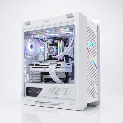 Emarat Gamers ROG White Ultra PC – Intel Core Ultra 9 285K, ROG Astral RTX 5080 16GB OC White, 64GB DDR5, Samsung 990 PRO 1TB, ROG Strix B860‑A & Helios White