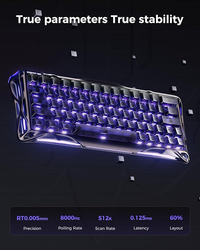 GravaStar Mercury V60 Pro 60% Hall Effect Magnetic Switch Gaming Keyboard - GunMetal