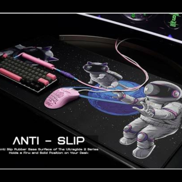 Maze 2XL Extended Mouse Pad/Mat, 36'' x 18'' x 0.2'' Dimension, 5mm Thick, Ultraglide 2, Waterproof, Anti-Fray, Anti-Slip, Smooth Surface for Maximum Control and Speed, Astro Paw-B | NL-MF8L-4CHQ