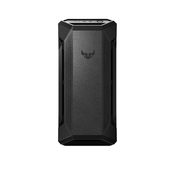 ASUS TUF Gaming GT501 case supports up to EATX with metal front panel, tempered-glass side panel, 120 mm RGB fan, 140 mm PWM fan, radiator space reserved, and USB 3.1 Gen 1