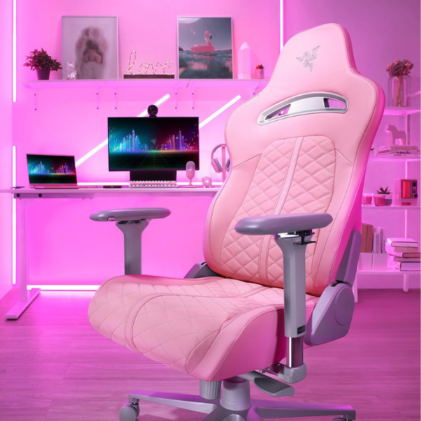 Razer Enki - Quartz Gaming Chair for All-Day Comfort, Pink