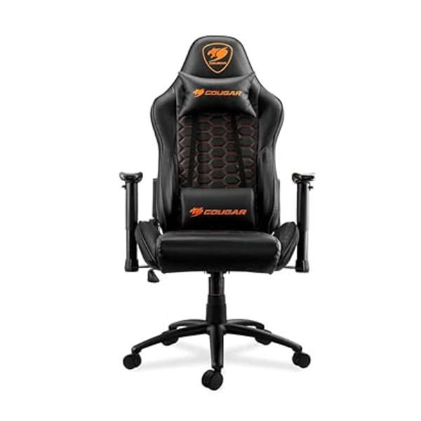COUGAR Outrider Comfotable and Durable Gaming Chair with High-Density Shaping Foam, Steel Frame, Metal Base, Reclining Backrest, Perforated Premium PVC Leather - (Black)