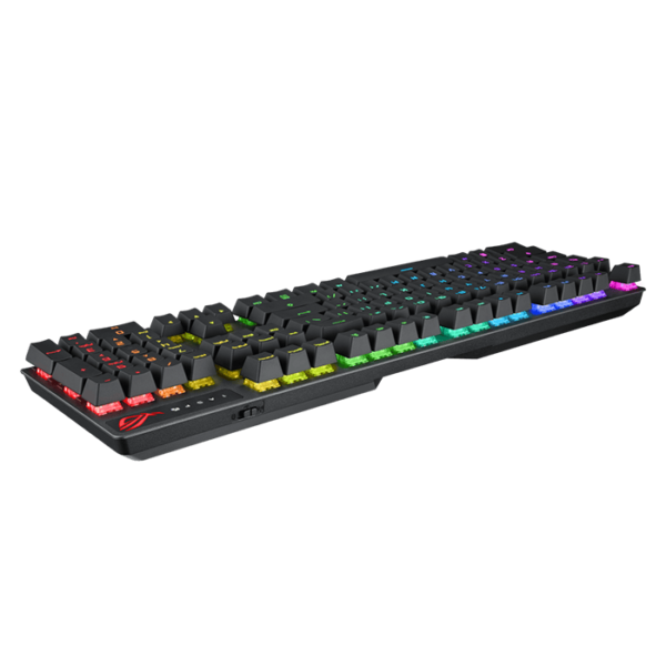 ROG Strix Scope NX RGB Wireless Deluxe gaming mechanical keyboard with tri-mode connectivity, ROG NX Red/ Blue/ Brown mechanical switches, PBT keycaps, aluminum frame, magnetic wrist rest & extended Ctrl key for FPS precision
