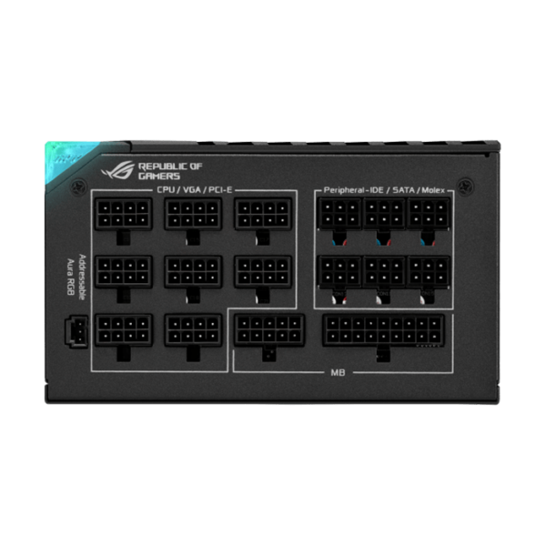 Asus Rog Thor 1200W Platinum II ATX Power Supply Unit, 80 Plus Platinum Efficiency, ARGB Aura Sync, 100-240Vac AC Input Range, 1200W Total Output