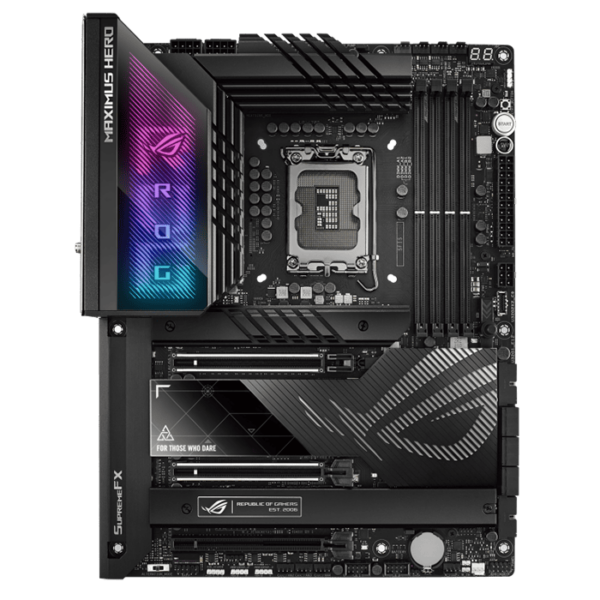 Asus ROG Maximus Z790 Hero Intel® Z790 LGA 1700 ATX motherboard with 20 + 1 power stages, DDR5, five M.2 slots