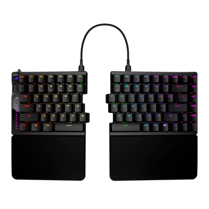 ASUS ROG Falcata Split Wireless Magnetic Gaming Keyboard – 75% Ergonomic Split Layout, HFX V2 Hall Effect Switches, 8000Hz