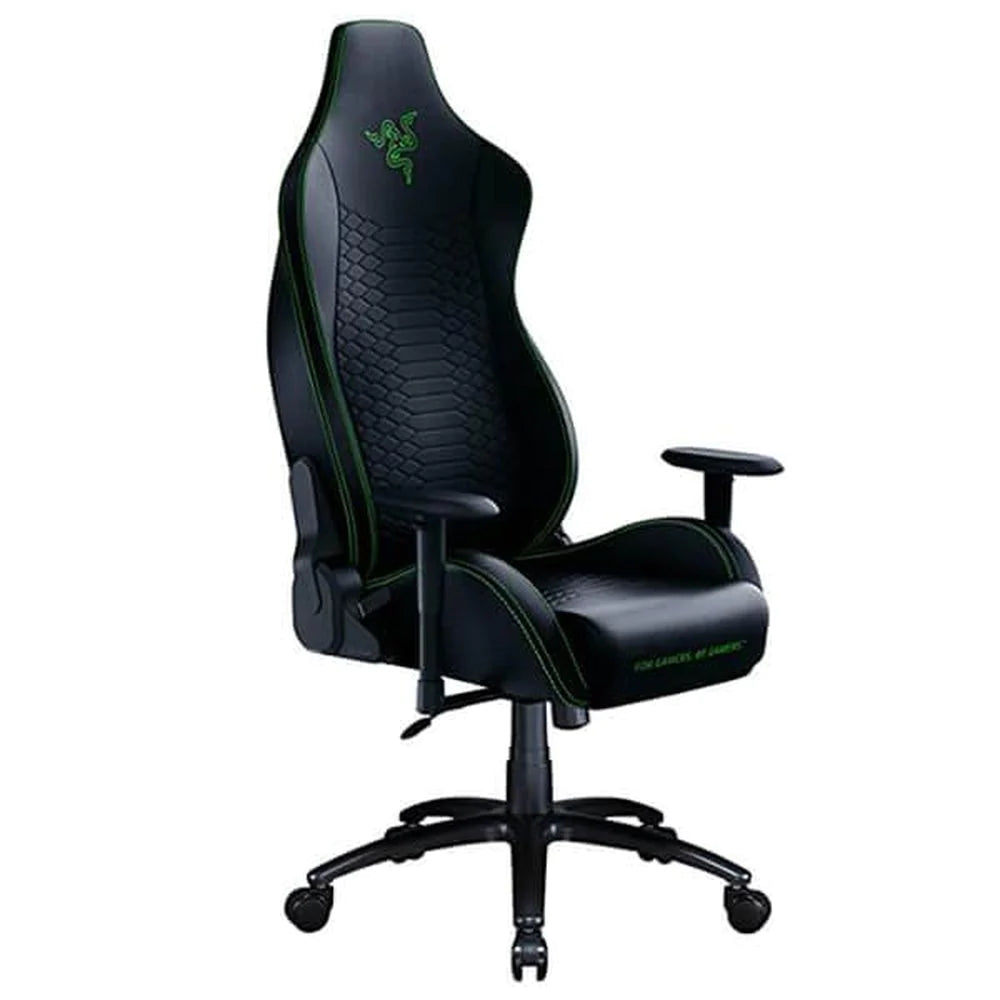 Razer Iskur X Ergonomic Gaming-Chair: Ergonomically Designed for Hardcore Gaming - Multi-Layered Synthetic Leather - High-Density Foam Cushions - 2D Armrests - Steel-Reinforced Body - Black/Green