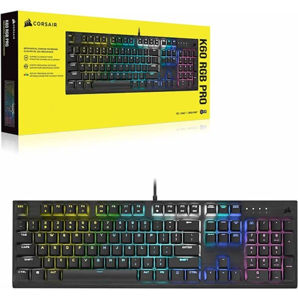 CORSAIR K60 RGB PRO Mechanical Gaming Keyboard , 100% CHERRY MV Mechanical Keyswitches, Black