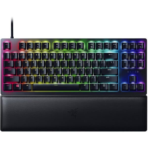 Razer Huntsman V2 Tenkeyless – Clicky Optical Switch (Purple) – US – Black Tenkeyless Optical Gaming Keyboard