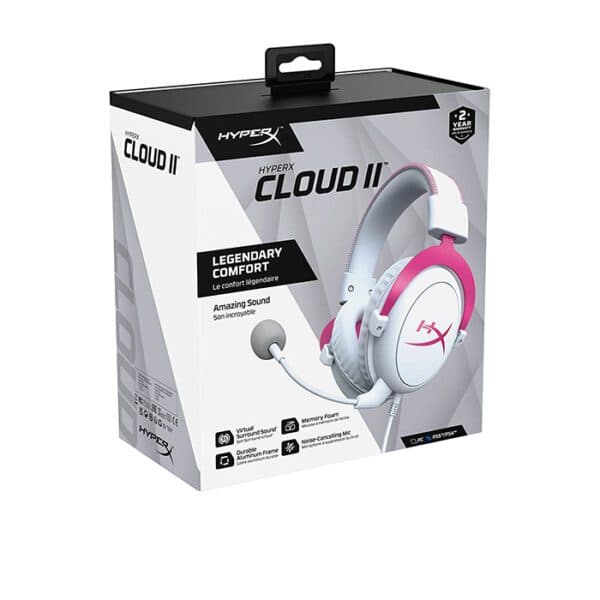 HyperX Cloud II Pink Gaming Headset for PC,PS4,PS5