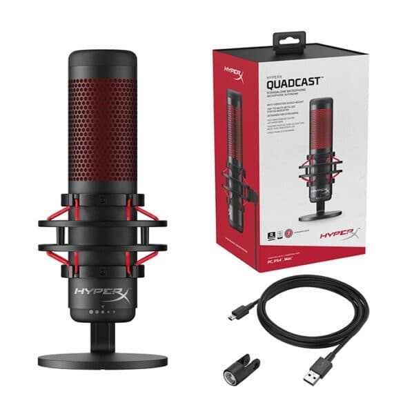 HyperX QuadCast Full-featured standalone mic for streamers, content creators, and gamers PC, PS4, PS5 and Mac
