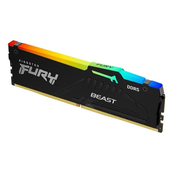Kingston Fury Beast 16GB DDR5 RGB Desktop Memory, 5200MHz