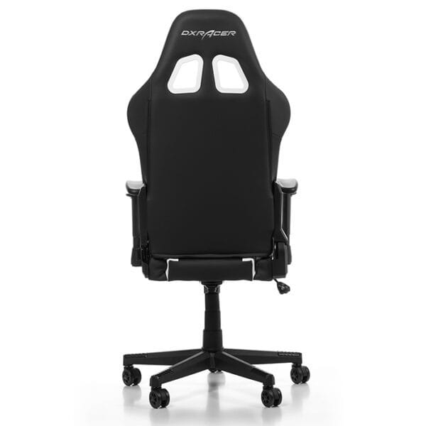 DXRacer Prince Series P132 Gaming Chair, 1D Armrests with Soft Surface, Black and White