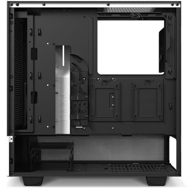 Nzxt H510 Flow Mid Tower Tempered Glass Computer Case - White I Gaming Cabinet Support Mini-ITX, MicroATX, ATX Motherboard 2 x 120 mm Fan Included, White