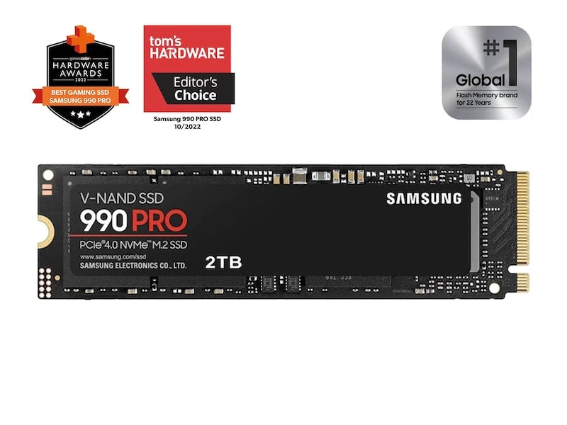Samsung 990 PRO 2TB PCIe Gen4 NVMe M.2 SSD – Up to 7,450MB/s High Performance Storage