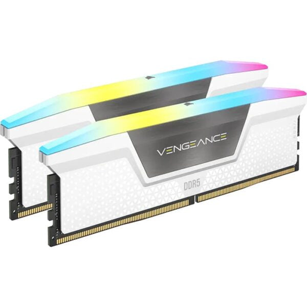 CORSAIR VENGEANCE RGB 32GB (2x16GB) DDR5 DRAM 5200MHz C40 Memory Kit, White