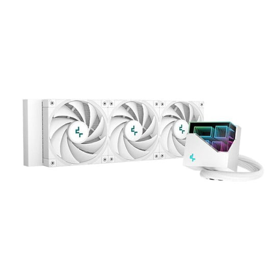DeepCool LT720 Liquid CPU Cooler, 360mm Radiator, 3x FK120 Fans, 500-2250 RPM Fan Speed, 85.85 CFM Airflow, 3100 RPM Pump Speed, ARGB LED Lights,Fluid Dynamic Bearing, White