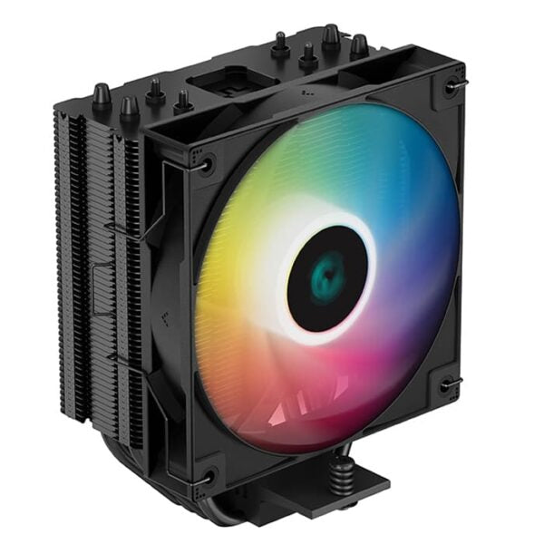 Deepcool AG400 BK ARGB Single Tower 120mm CPU Cooler, 2000 RPM Fan Speed, 75.89 CFM Airflow, Addressable RGB