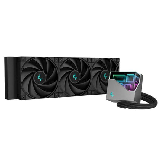DeepCool LT720 Liquid CPU Cooler, 360mm Radiator, 3x FK120 Fans, 500-2250 RPM Fan Speed, 85.85 CFM Airflow, 3100 RPM Pump Speed, ARGB LED Lights,Fluid Dynamic Bearing, Black