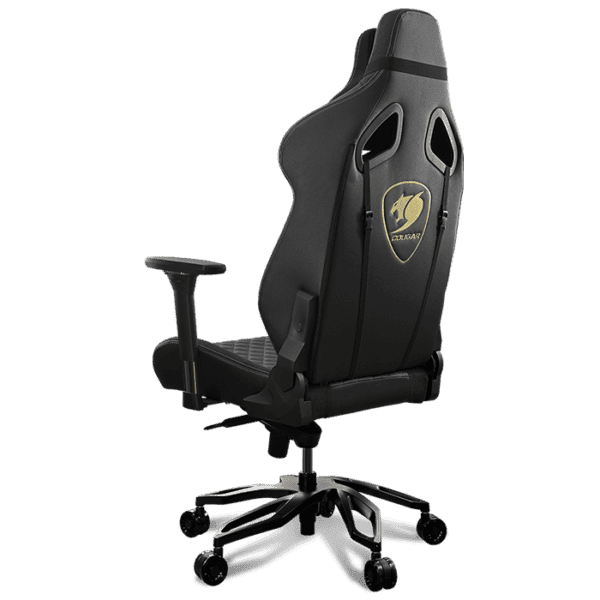 COUGAR Titan Pro Royal Flagship Gaming Chair with Premium Breathable PVC Leather, Premium Suede-Like Texture, 160kg Max Load Capacity, 170° Reclining, 5-Star Aluminum Alloy Base, Black