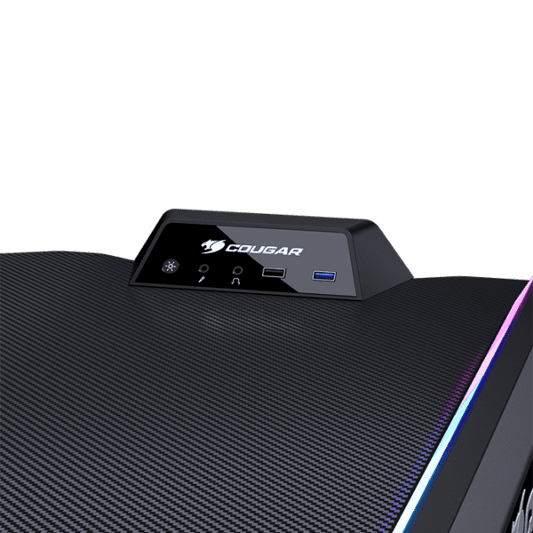 Cougar Mars 120 Gaming Desk, USB 3.0 (1), USB 2.0 (1), 3.5mm Audio Jack (2) RGB Button – Black