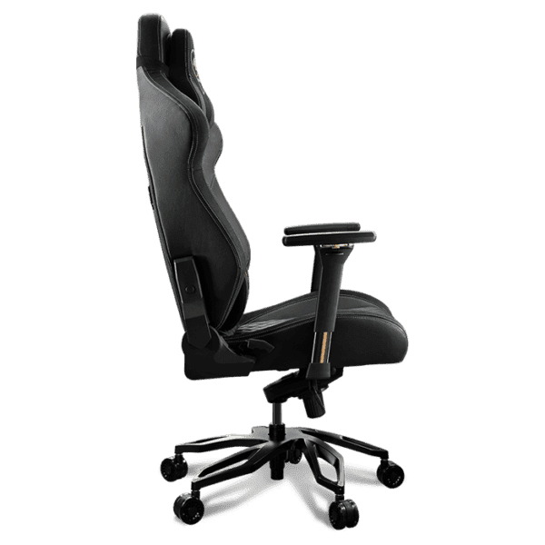 COUGAR Titan Pro Royal Flagship Gaming Chair with Premium Breathable PVC Leather, Premium Suede-Like Texture, 160kg Max Load Capacity, 170° Reclining, 5-Star Aluminum Alloy Base, Black