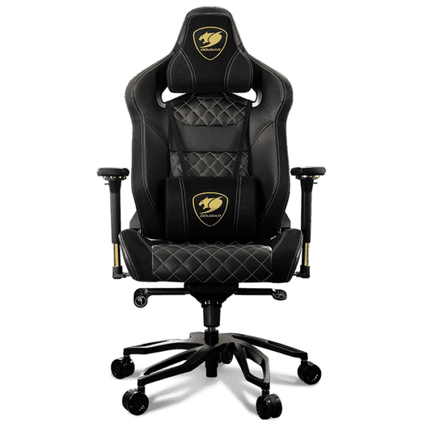 COUGAR Titan Pro Royal Flagship Gaming Chair with Premium Breathable PVC Leather, Premium Suede-Like Texture, 160kg Max Load Capacity, 170° Reclining, 5-Star Aluminum Alloy Base, Black