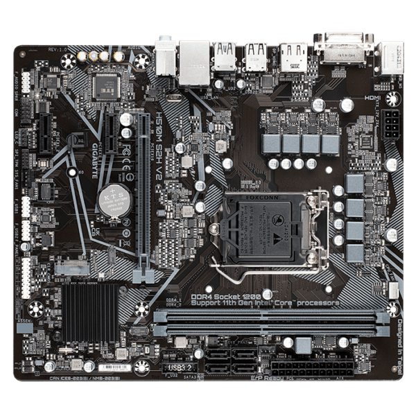 Gigabyte H510M S2H V2 Rev 1.0 Intel® H510M Ultra Durable Motherboard with 6+2 Phases Digital VRM, PCIe 4.0* Design, Realtek 8118 Gaming LAN, 3 Display Interfaces Support , Anti-Sulfur Resistor,  Smart Fan 6