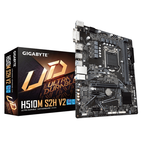 Gigabyte H510M S2H V2 Rev 1.0 Intel® H510M Ultra Durable Motherboard with 6+2 Phases Digital VRM, PCIe 4.0* Design, Realtek 8118 Gaming LAN, 3 Display Interfaces Support , Anti-Sulfur Resistor,  Smart Fan 6