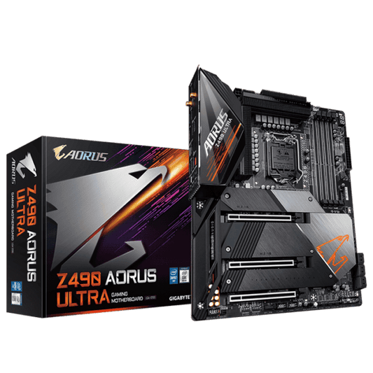 GIGABYTE Z490 AORUS ULTRA Intel® Z490 AORUS Motherboard with Direct 12+1 Phases Digital VRM Design, Comprehensive Thermal Solution with NanoCarbon Fins-Array II, Intel® WiFi 6 802.11ax, Intel® 2.5GbE LAN, RGB FUSION 2.0