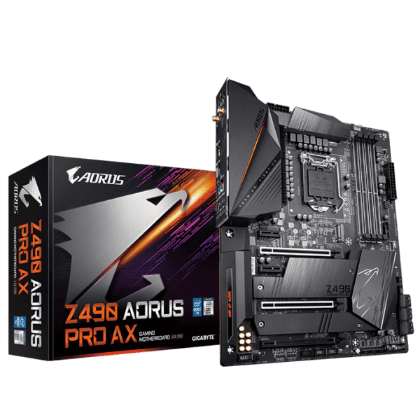 GIGABYTE Z490 AORUS PRO AXIntel® Z490 AORUS Motherboard with Direct 12+1 Phases Digital VRM Design, Comprehensive Thermal Solution with Fins-Array II, Intel® WiFi 6 802.11ax, Intel® 2.5GbE LAN, RGB FUSION 2.0