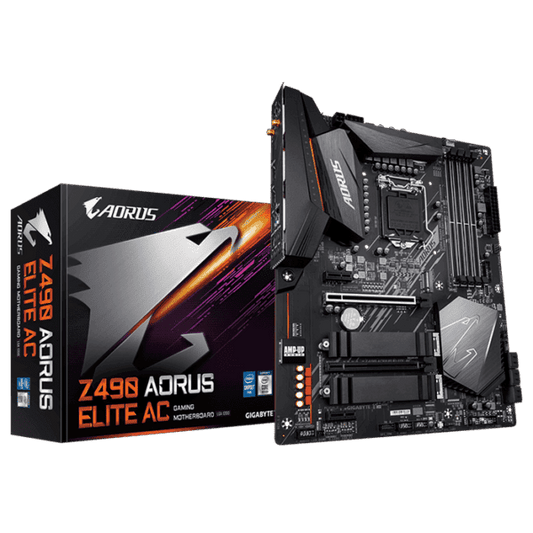 GIGABYTE Z490 AORUS ELITE AC Intel® Z490 AORUS Motherboard with Direct 12+1 Phases Digital VRM Design, Comprehensive Thermal Solution with Enlarged Surface Heatsink, Intel® Dual Band 802.11ac WIFI, 2.5GbE LAN, RGB FUSION 2.0
