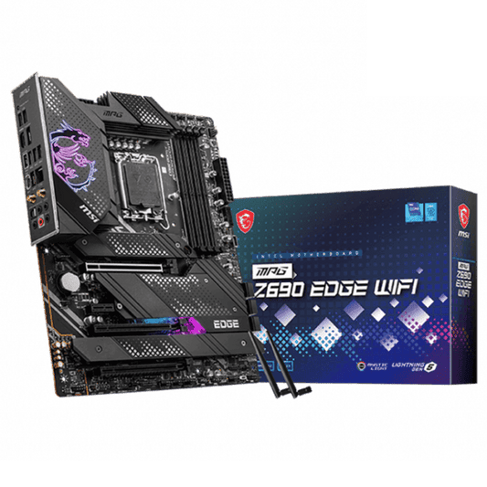 MSI MPG Z690 Edge Wifi ATX Motherboard, LGA 1700 Socket, Z690 Chipset, 2.5G LAN, Intel Wifi 6, Bluetooth 5.2, Supports DDR5 Memory, PCIe 5.0 Slot, Mystic Light Sync