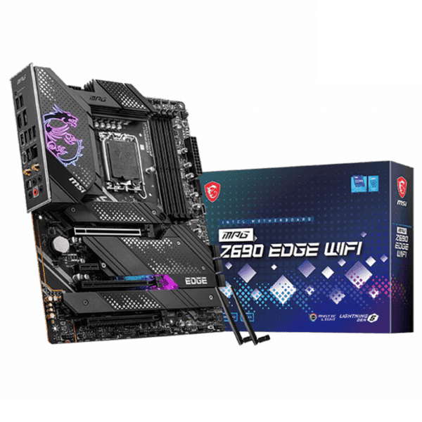 MSI MPG Z690 Edge Wifi ATX Motherboard, LGA 1700 Socket, Z690 Chipset, 2.5G LAN, Intel Wifi 6, Bluetooth 5.2, Supports DDR5 Memory, PCIe 5.0 Slot, Mystic Light Sync