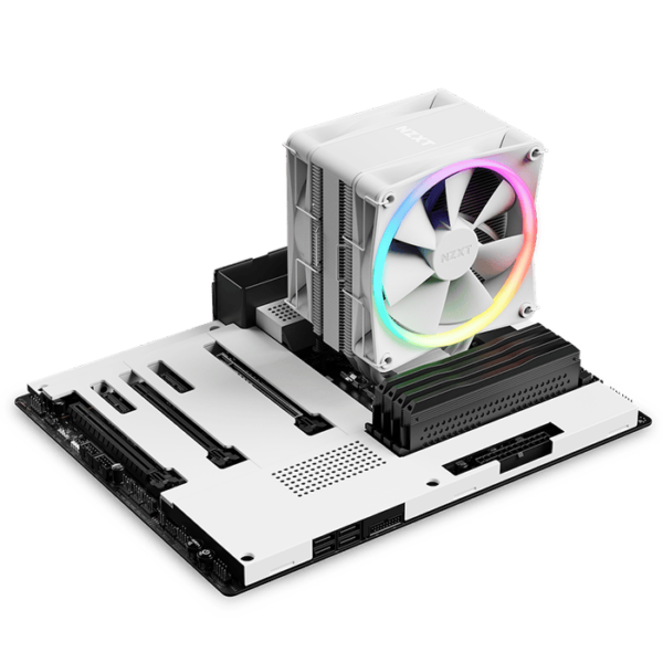 NZXT T120 RGB CPU Air Cooler with RGB, Intel 1700, 115X & 1200, AM5 & AM4, White