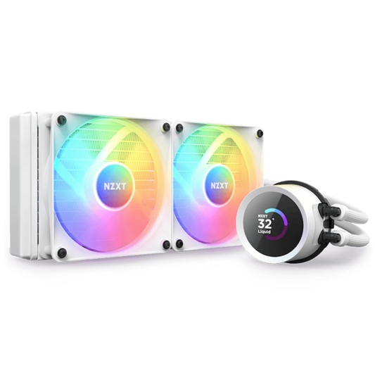 NZXT Kraken 240 RGB, 240mm AIO Liquid Cooler with LCD Display and RGB Fans, White