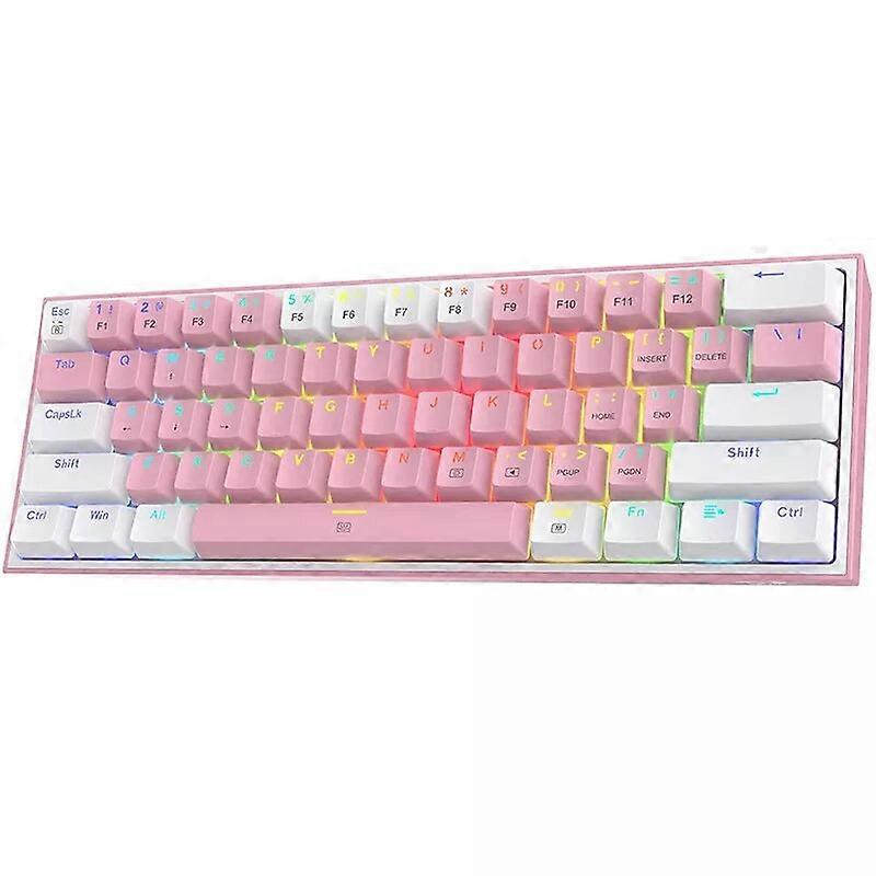 Redragon Fizz RGB, wired keyboard,red switch, 61 Keys,  White/Pink