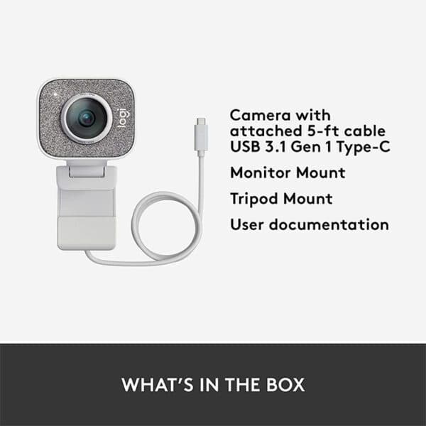 Logitech StreamCam Live Streaming Webcam – OFF WHITE-USB-N/A-EMEA-8PK
