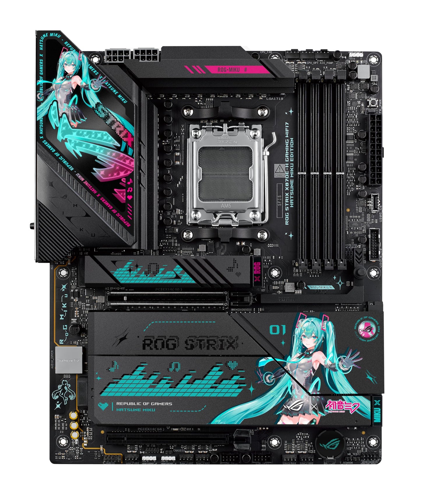 ASUS ROG STRIX X870E-H GAMING WIFI7 HATSUNE MIKU EDITION AM5 X870E ATX Gaming Motherboard