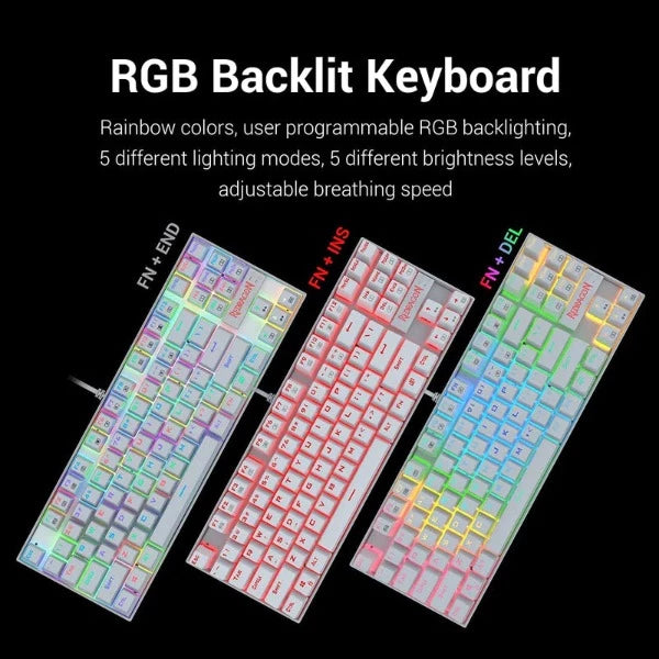 Redragon KUMARA Wired Mechanical Keyboard - White