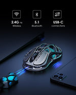 GravaStar Mercury M1 Pro Wireless Gaming Mouse – Gunmetal Gray