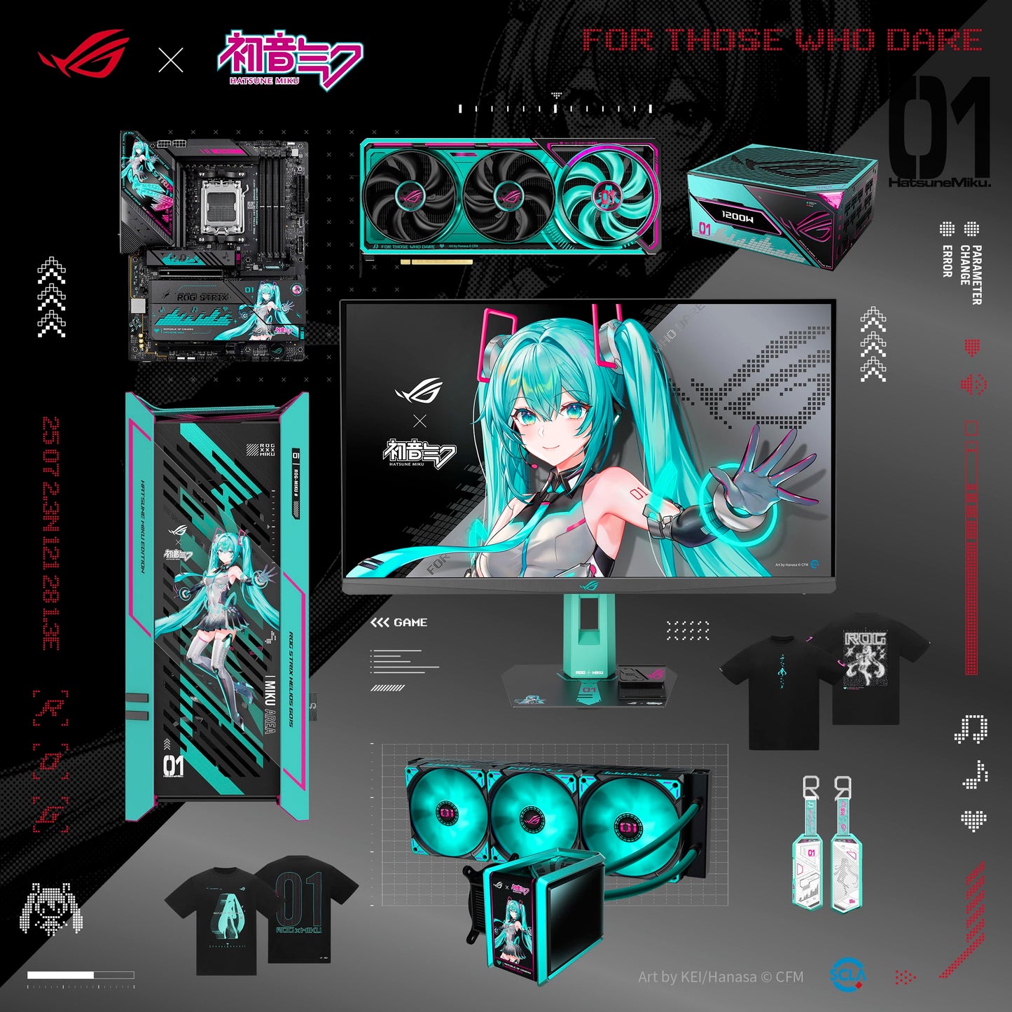 ASUS ROG STRIX X870E-H GAMING WIFI7 HATSUNE MIKU EDITION AM5 X870E ATX Gaming Motherboard