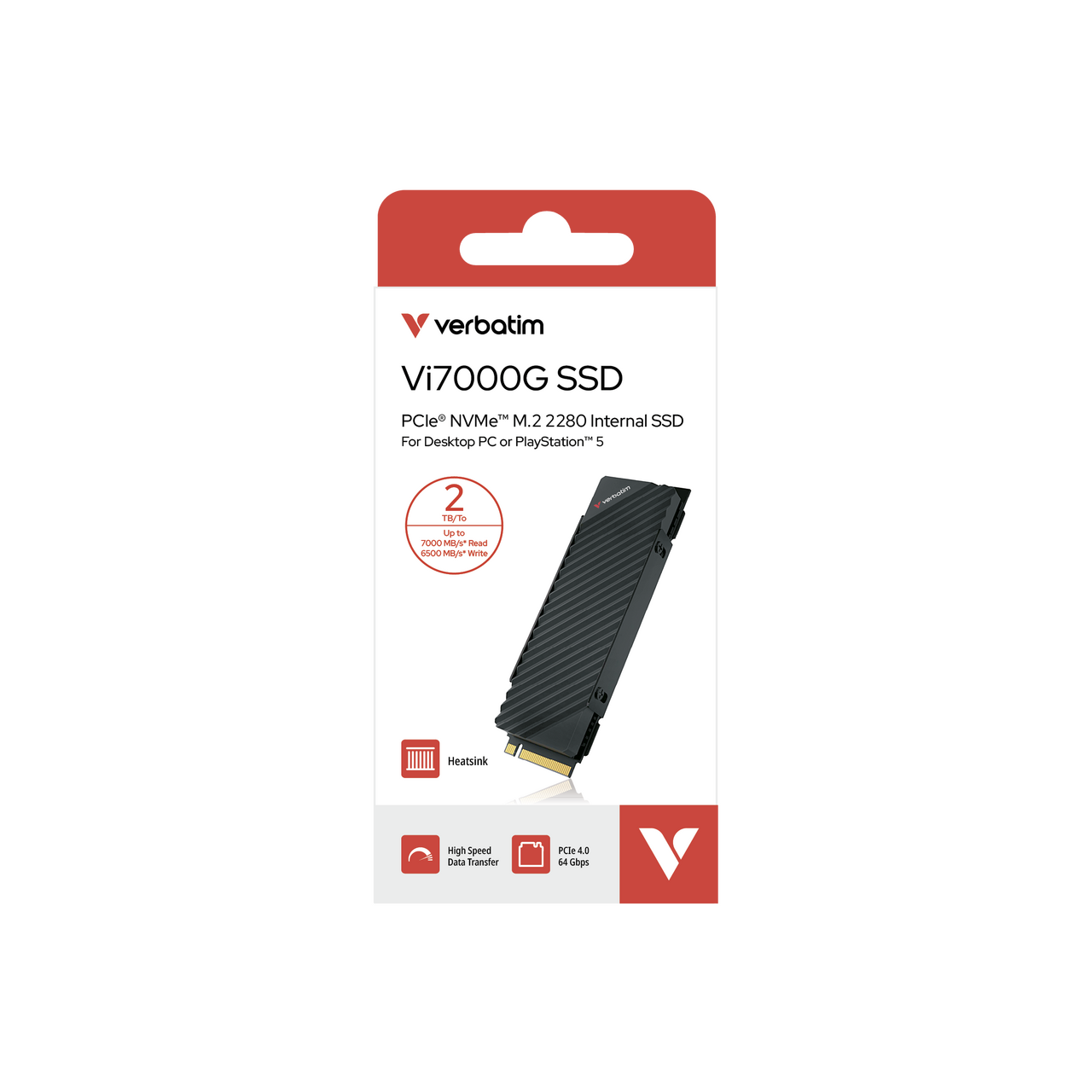 Verbatim Vi7000G 2TB PCIe Gen4 NVMe M.2 SSD – Up to 7000MB/s High-Speed Gaming Storage