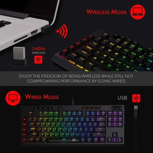 Redragon VISHNU, wired & 2.4G mechanical keyboard, RGB